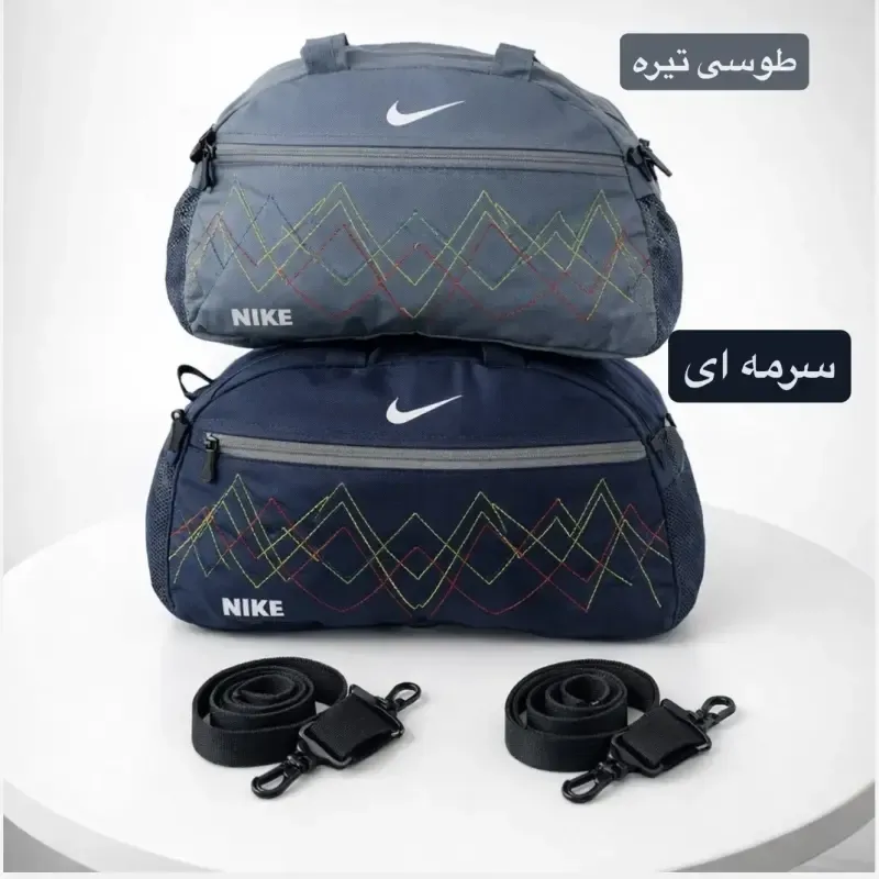 ساک ورزشی پارچه ای بند دار سه جیب ابعاد 45 در 25 در 15 سانتیمتر
