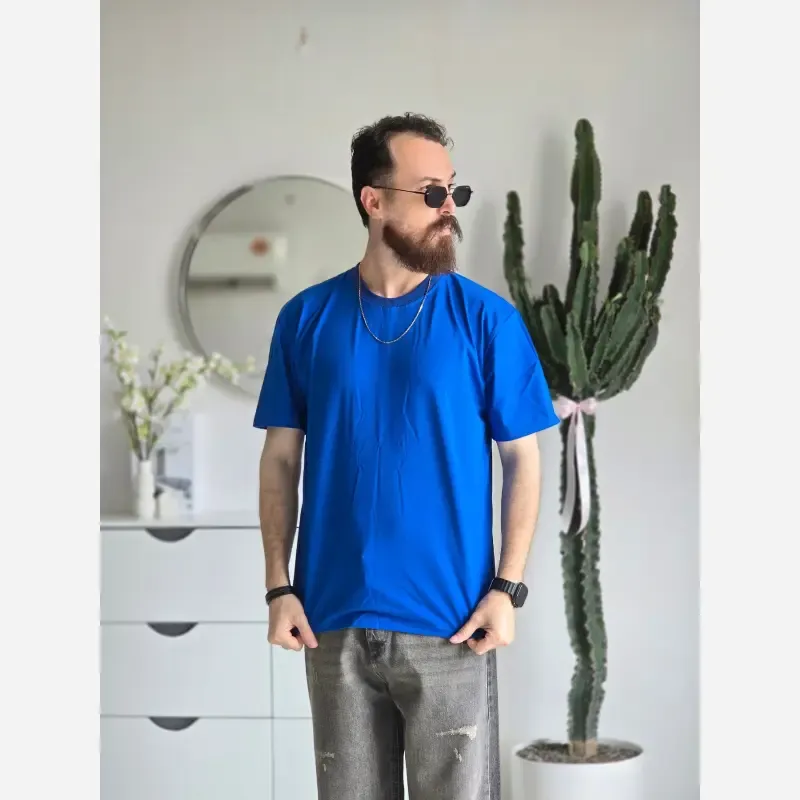 تیشرت آستین کوتاه مردانه ساده پنبه ای خنک در رنگ بندی متنوع