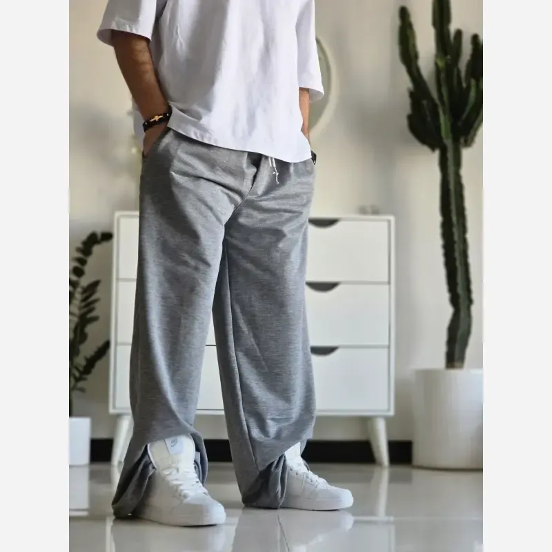 شلوار اسلش فول بگ مشکی طوسی برفی سایز XXL XXXL مناسب آقایان و خانم ها قد 115
