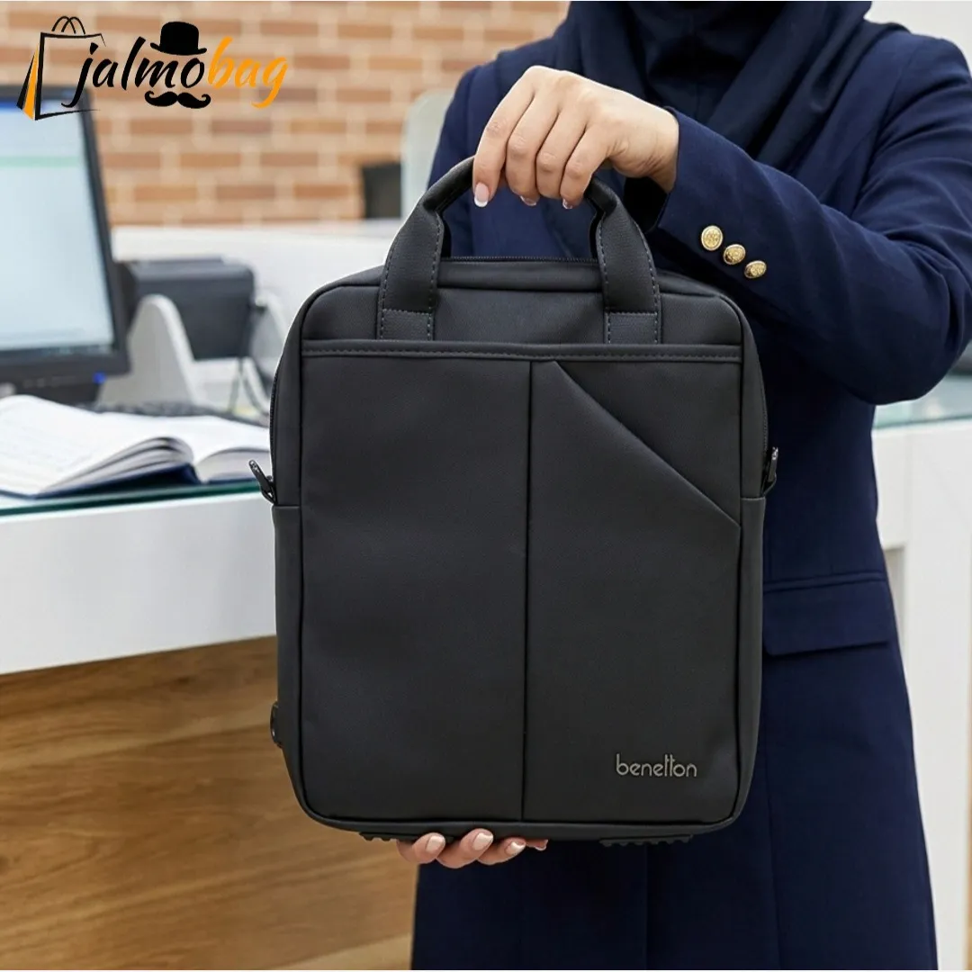 کیف اداری و لپتاپی 3 کاره اسپرت پارچه اسکین مناسب لپتاپ 14.1 اینچ مردانه و زنانه
